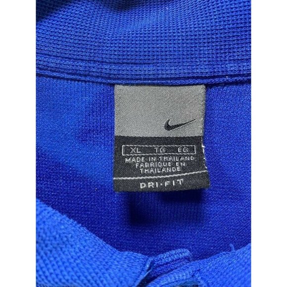 Nike‎ Polo Shirt Adult XL Blue Short Sleeve DRI-FIT Button Golfer Mens. - Picture 4 of 8